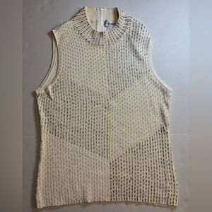 Gantos White Fitted‎ Embellished
Sleeveless Tank Top. Women’s Large. Beaded.